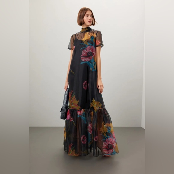 STAUD Calluna Floral Organza Gown L - Picture 1 of 10